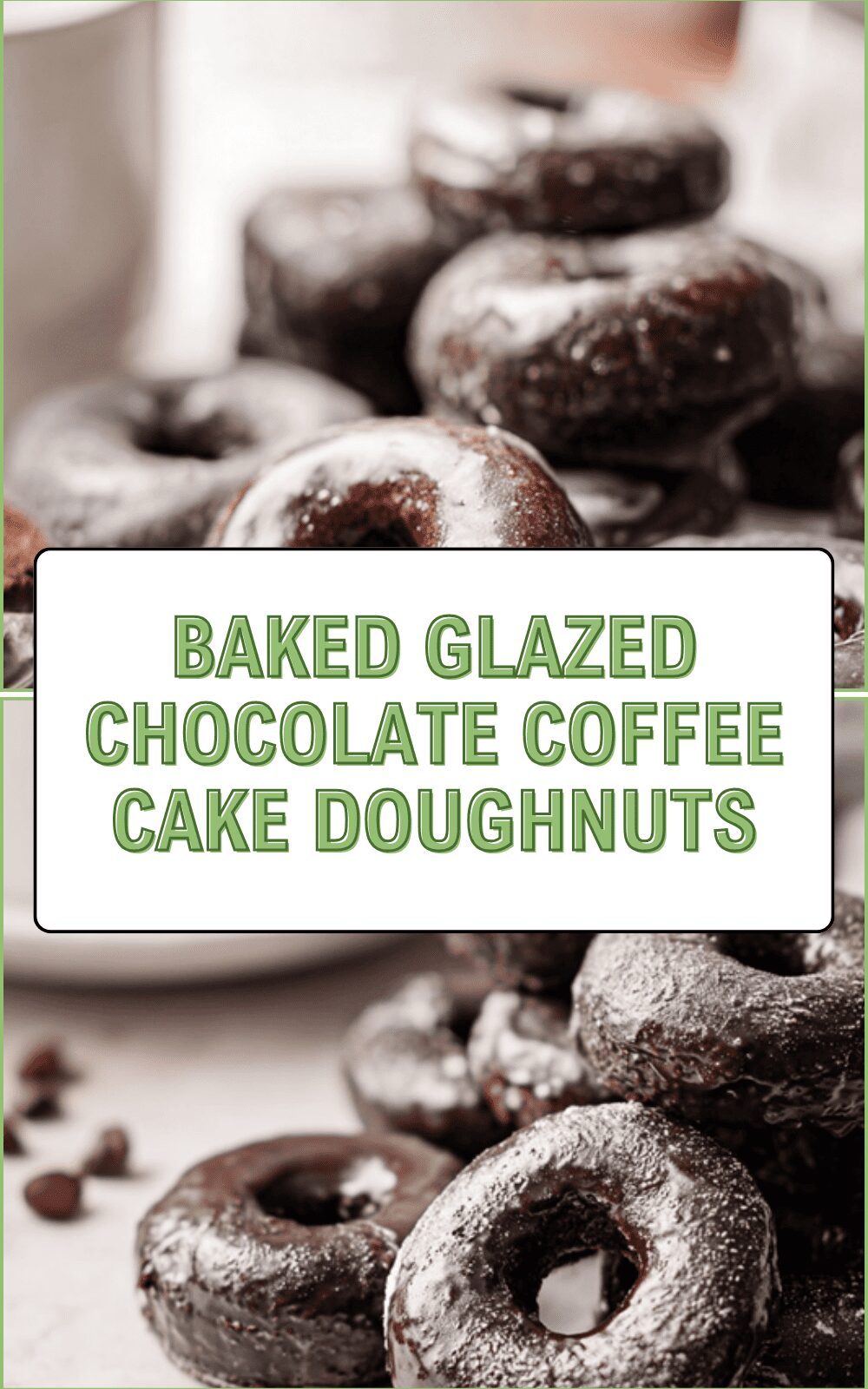 Baked Glazed Chocolate Coffee Cake Doughnuts
