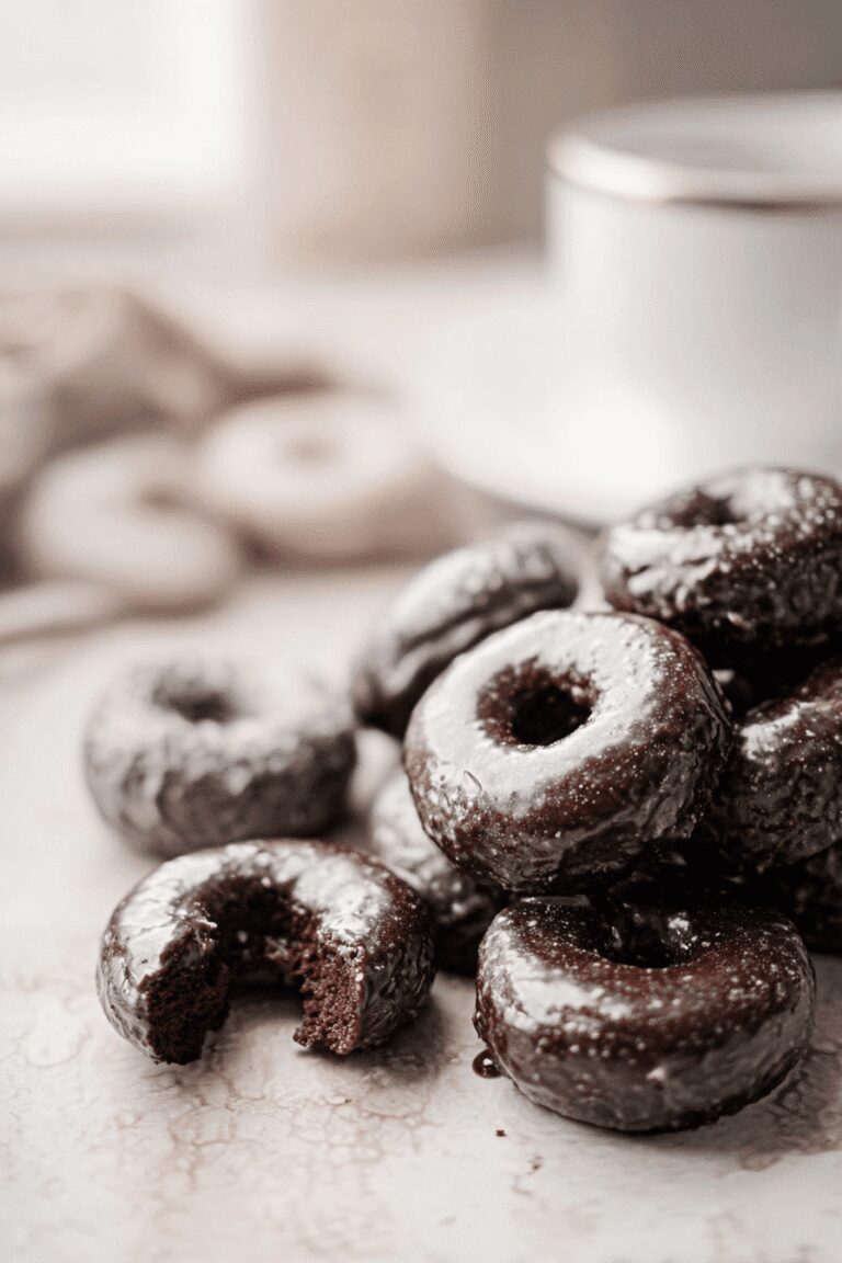Baked Glazed Chocolate Coffee Cake Doughnuts 44.Png