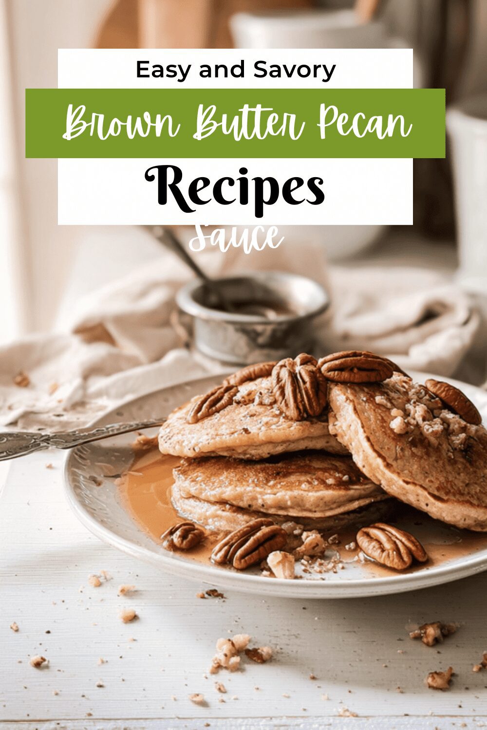 High Altitude Butter Pecan Pancakes Recipe For Fluffy, Nutty Breakfast 7 Brown Butter Pecan Pancakes Bourbon Sauce