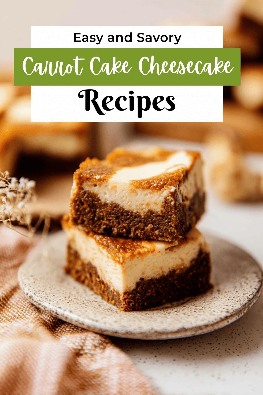 Carrot Cake Cheesecake Bars