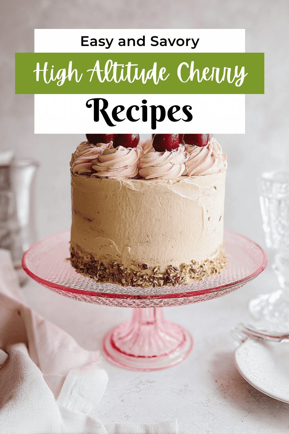 High Altitude Cherry Pistachio Layer Cake