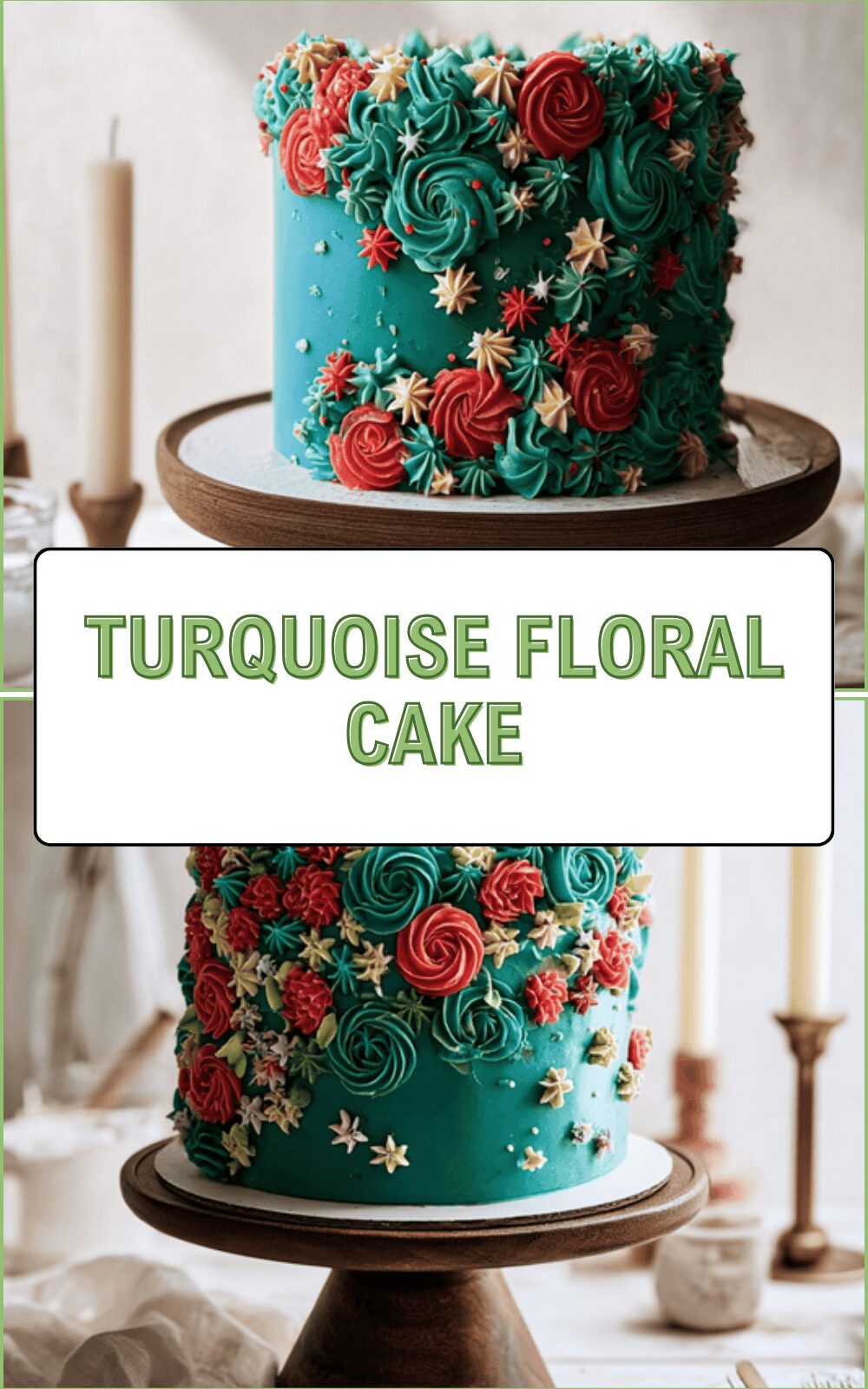 Turquoise Floral Cake