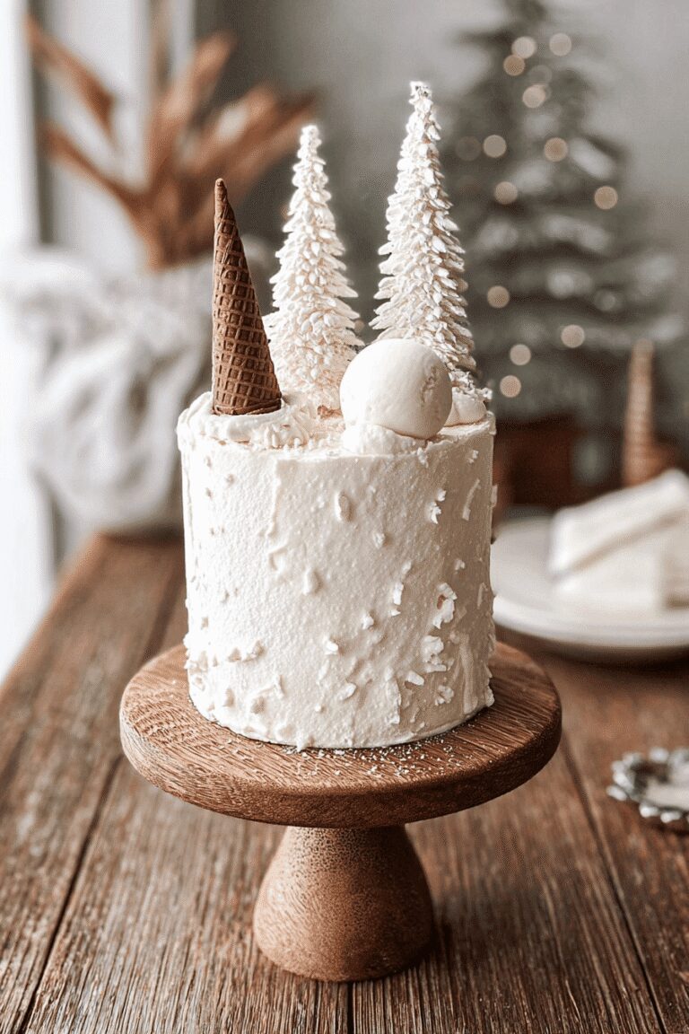 White Christmas Cake Ice Cream Cone Trees 92.Png