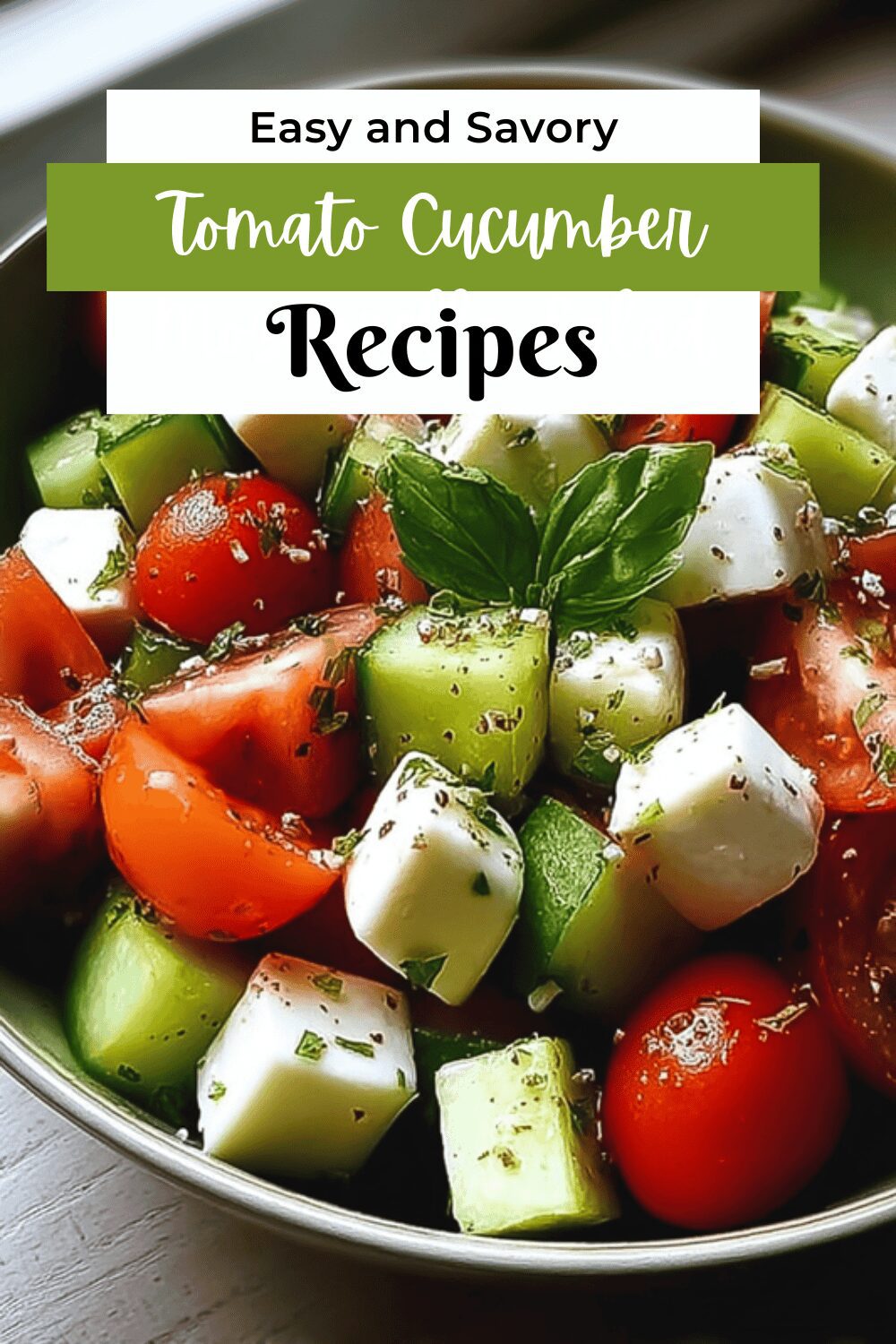 Tomato Cucumber Mozzarella Salad
