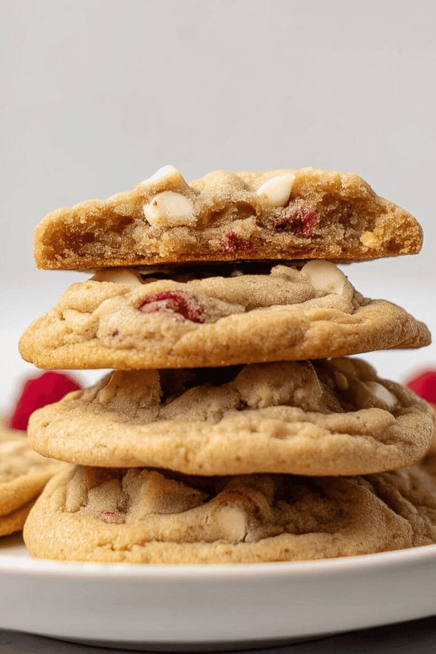White Chocolate Raspberry Cookies Recipe With Soft Chewy Texture