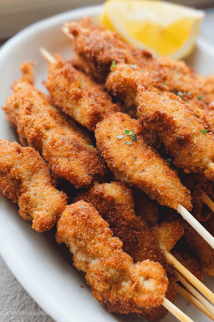 Breaded Chicken Skewers Recipe For Crispy, Flavorful Bites 6 Breaded Chicken Skewers