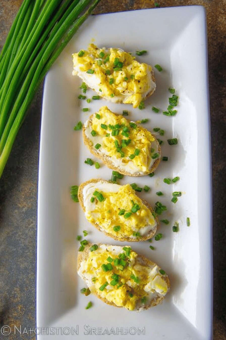 Canapes With Egg And Chives