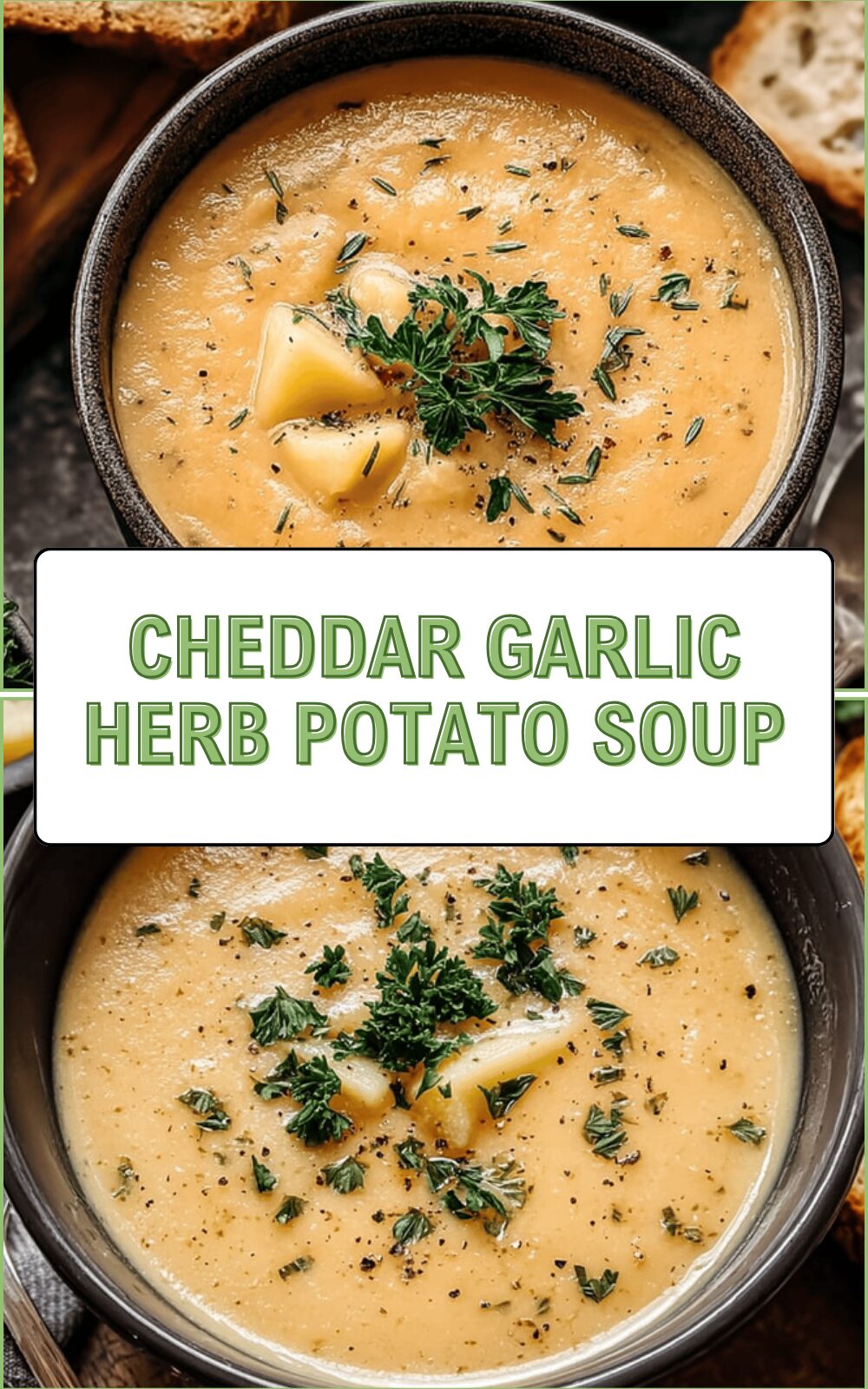 Cheddar Garlic Herb Potato Soup