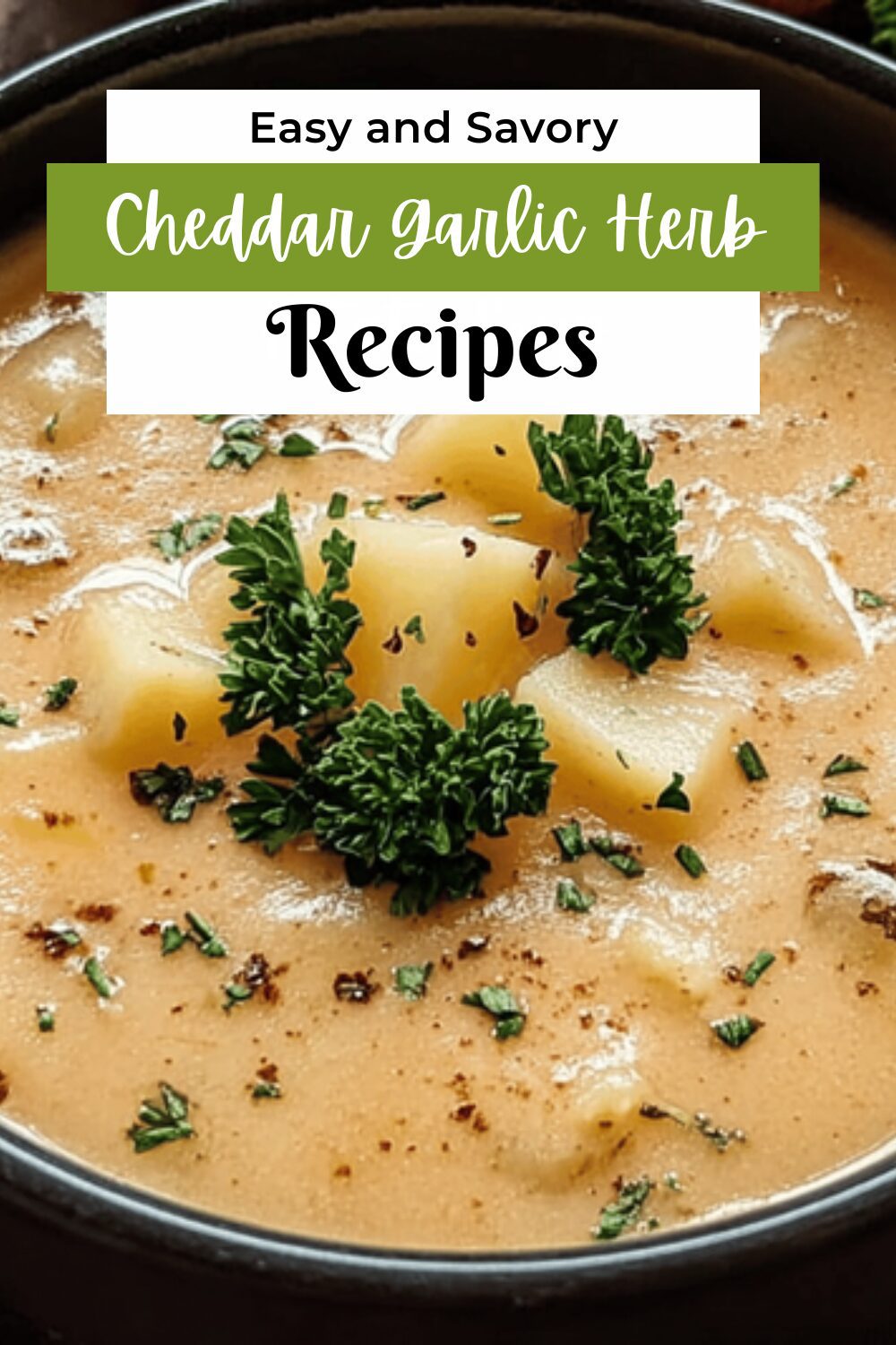Cheddar Garlic Herb Potato Soup