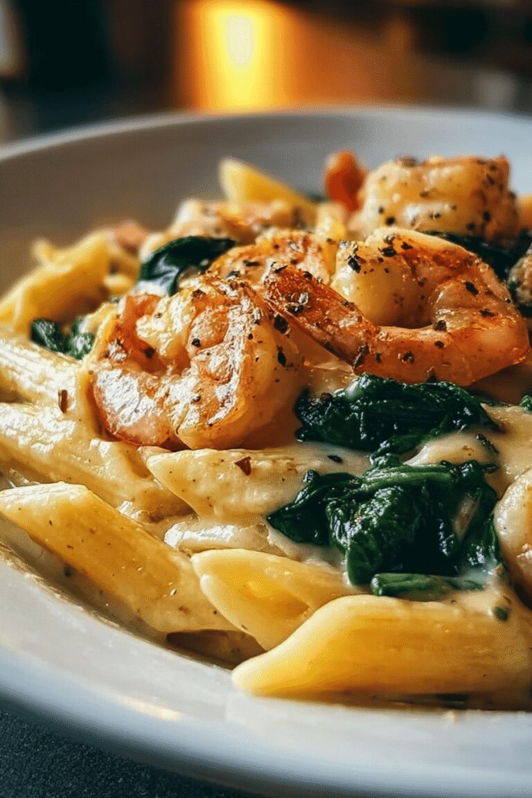 Cheese Shrimp Penne Pasta Spinach 98.Png