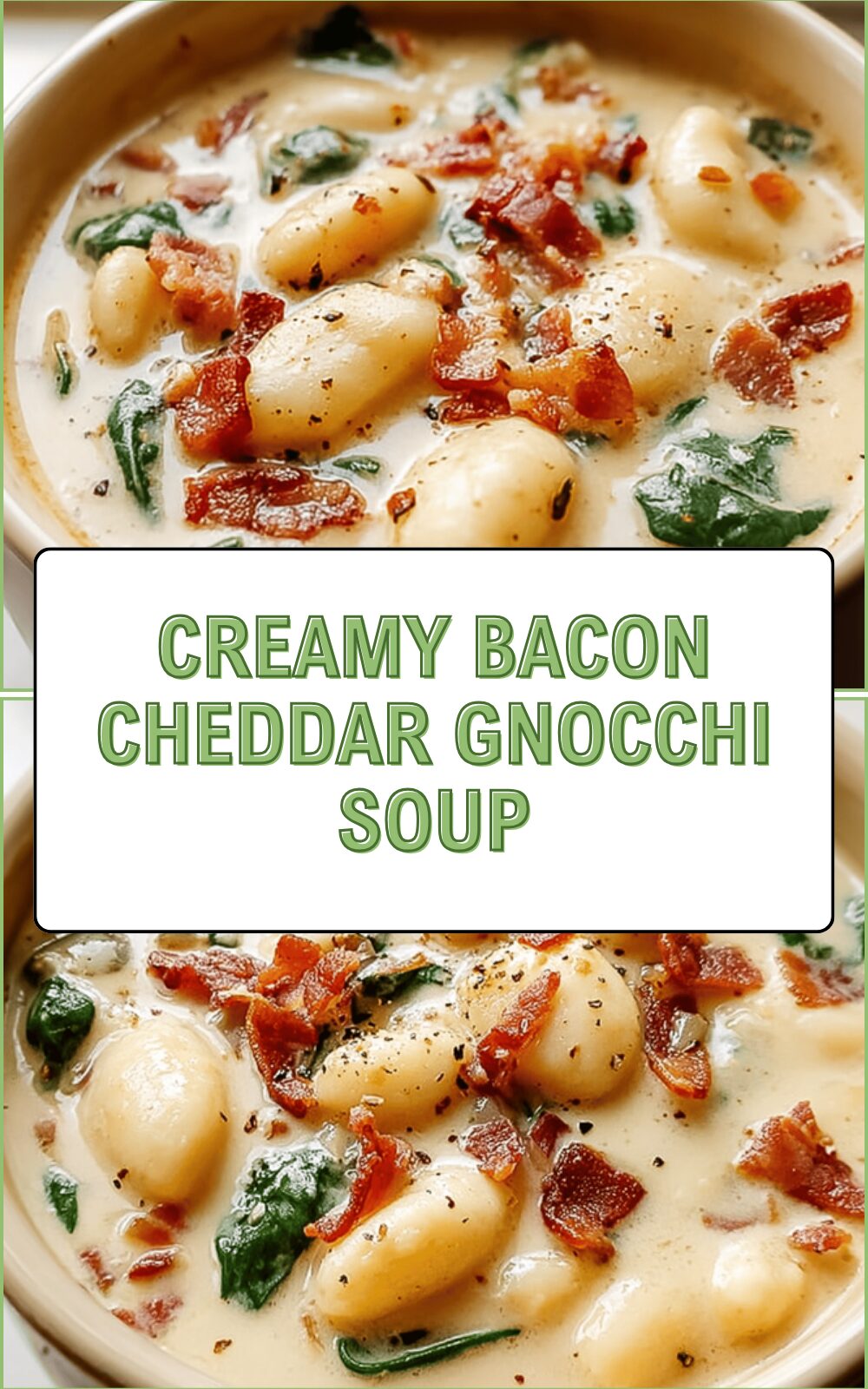 Creamy Bacon Cheddar Gnocchi Soup