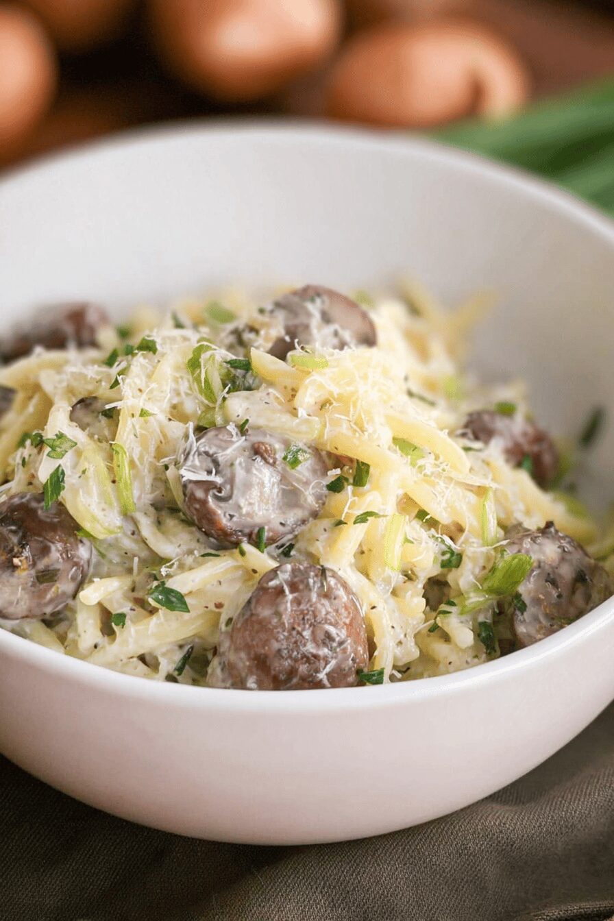 Creamy Mushroom And Leek Pasta