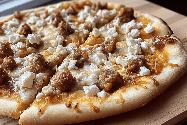 Hot Sausage Feta Honey Pizza 96.Png