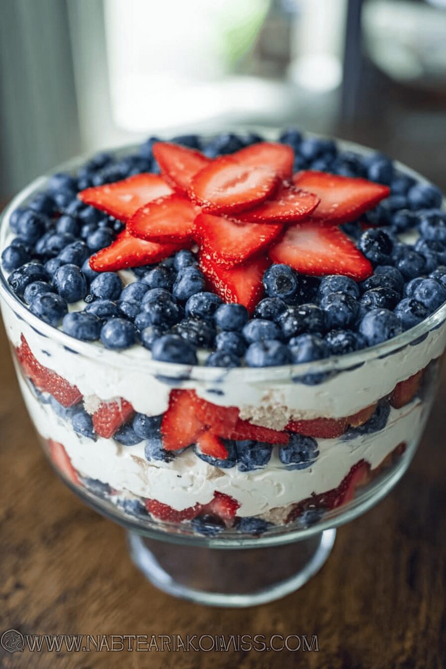 No Bake Strawberry Blueberry Trifle