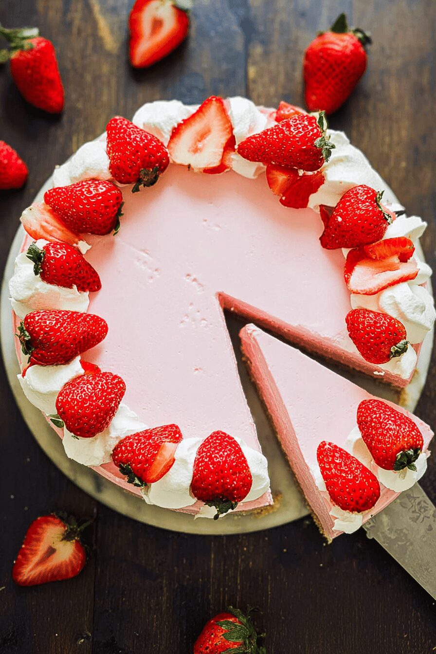 No Bake Strawberry Cheesecake