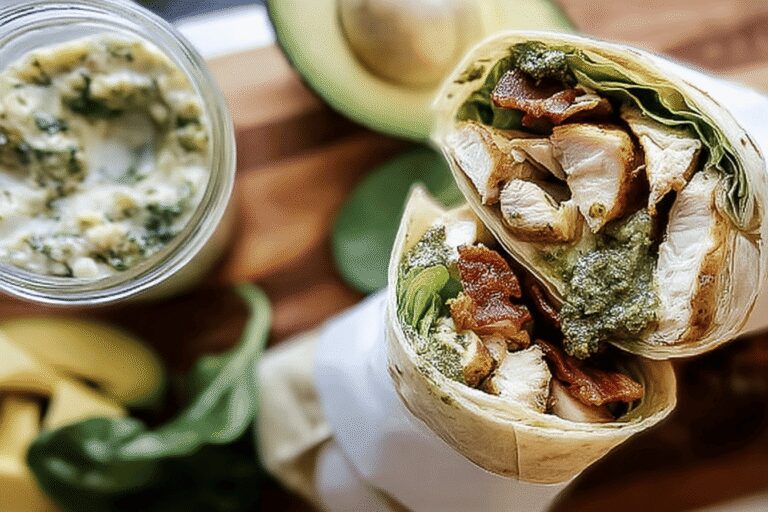 Pesto Chicken Avocado Bacon Salad Wraps 37.Png
