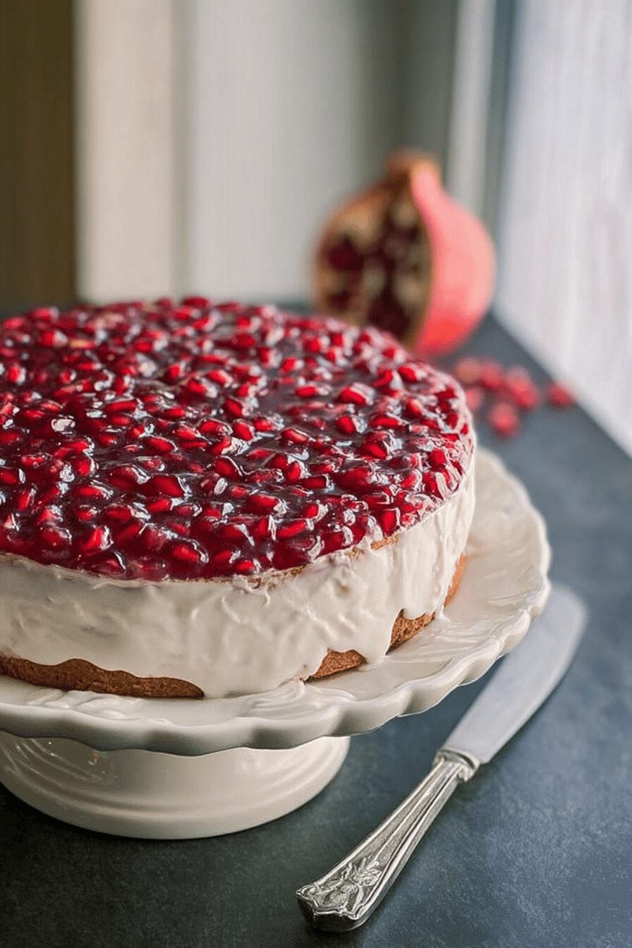 Pomegranate Christmas Cake Recipe