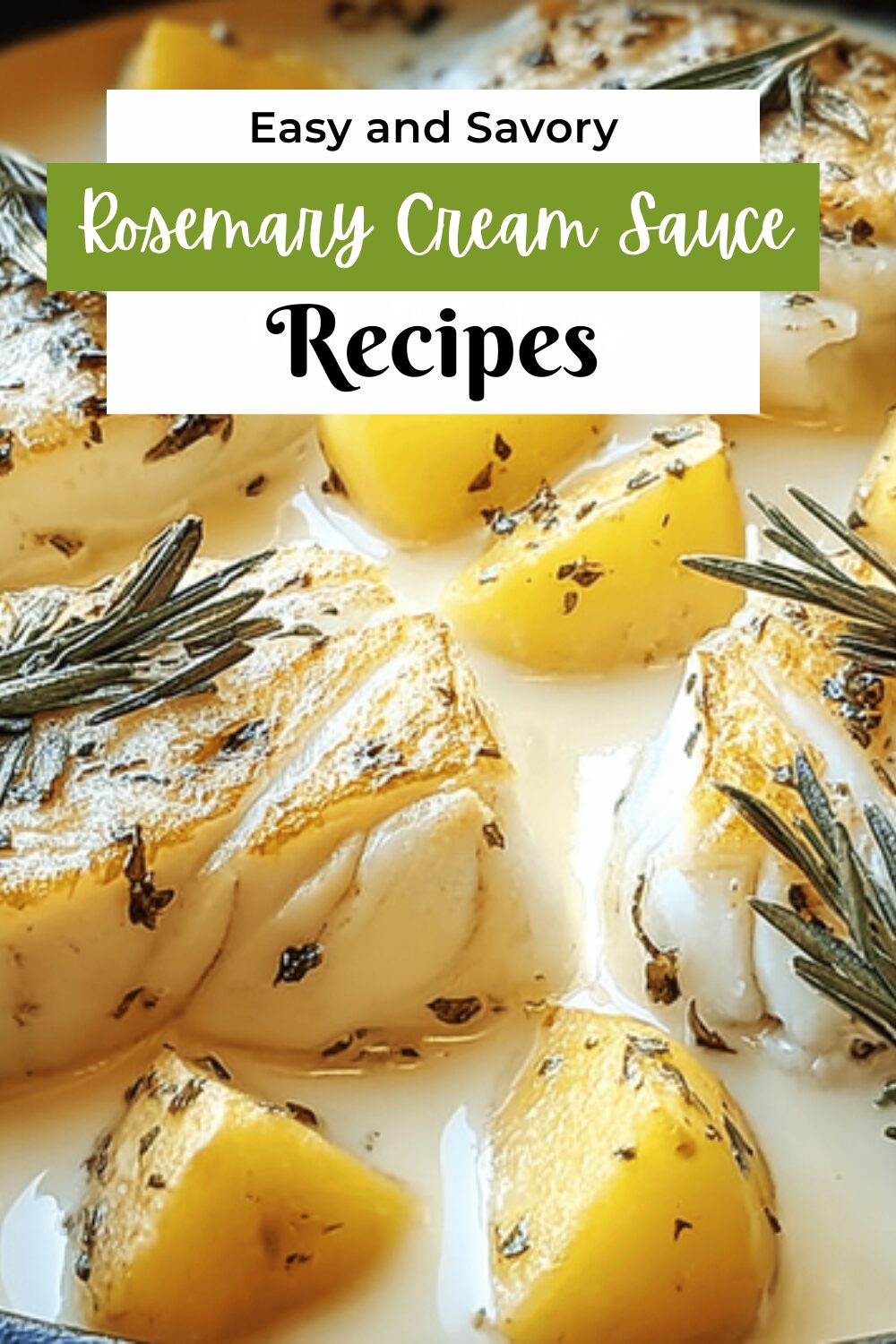Rosemary Cream Sauce Cod Potatoes