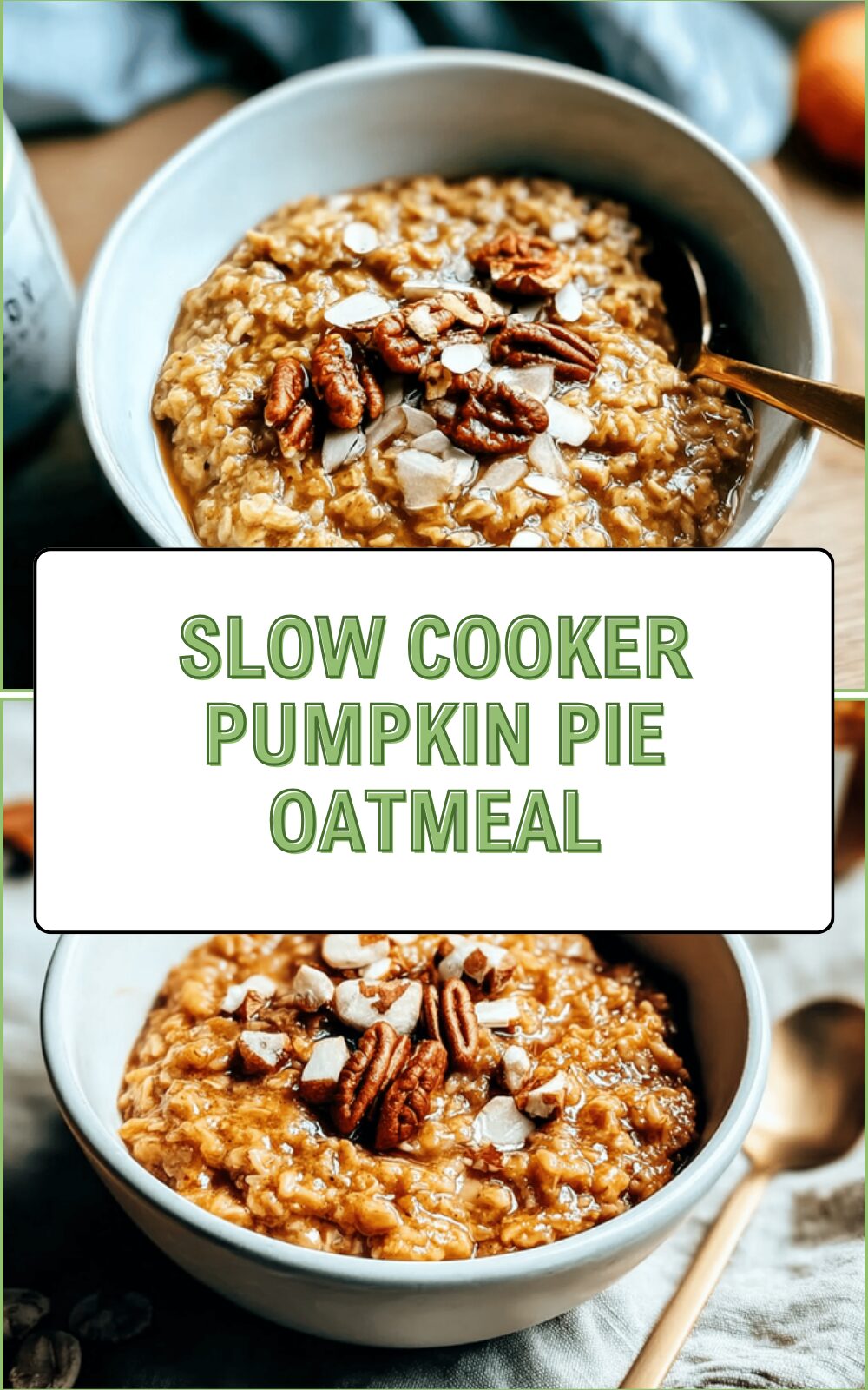 Slow Cooker Pumpkin Pie Oatmeal