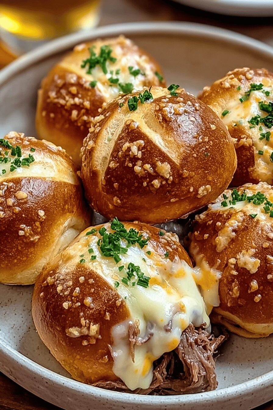 Smoked Brisket Beer Cheese Pretzel Bombs Recipe For Game Day Snacks 6 Brisket Beer Cheese Bombs