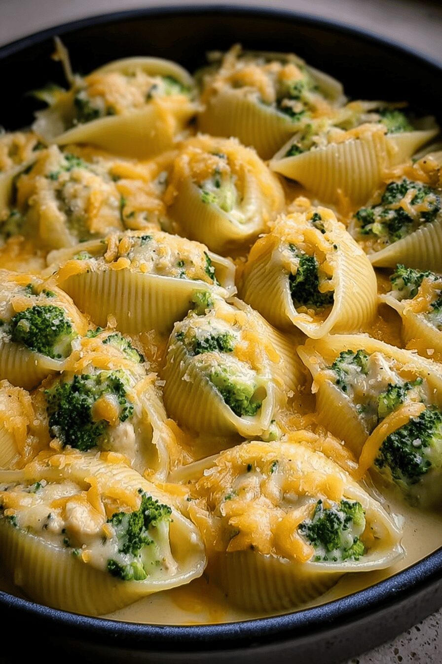 Broccoli Cheddar Chicken Shells