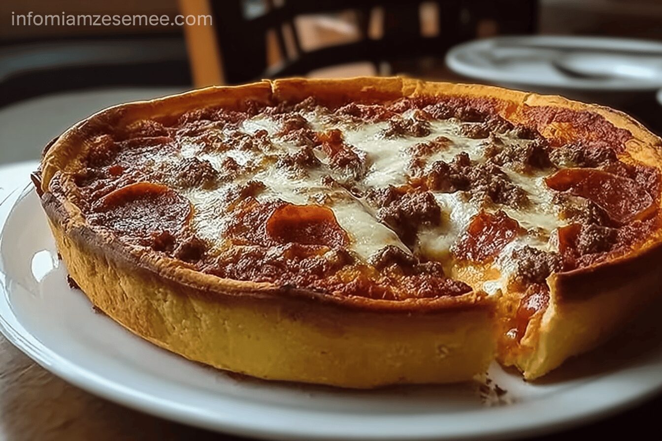 Chicago Style Deep Dish Pizza Recipe With Classic Rich Tomato Sauce And Cheese 6 Chicago Style Deep Dish Pizza