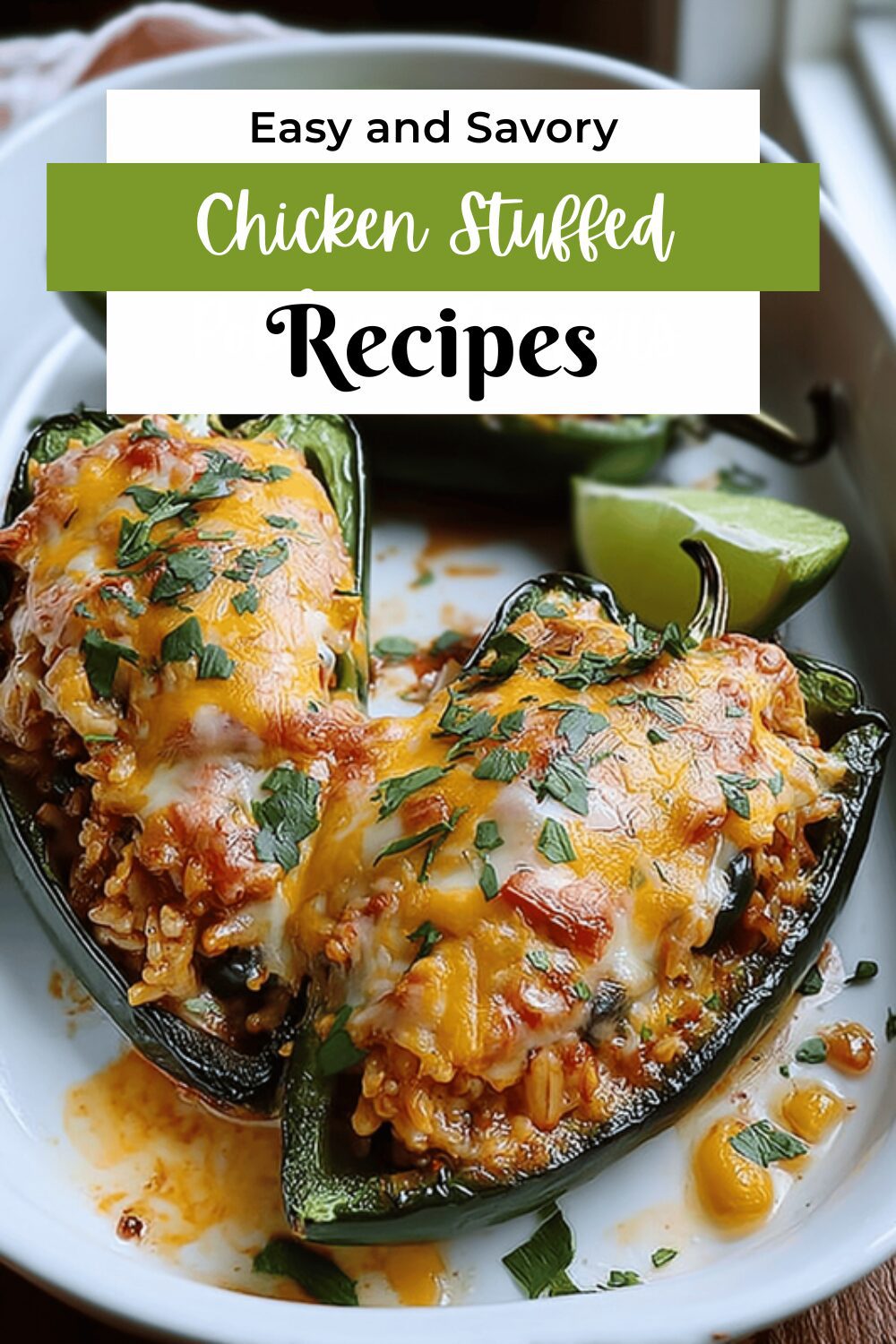 Chicken Stuffed Poblano Peppers