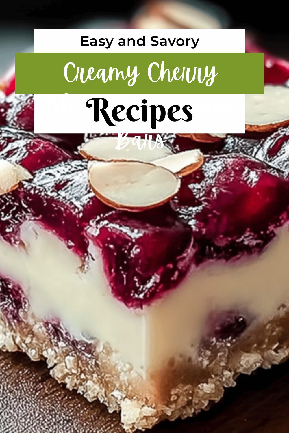 Cherry Almond Cheesecake Bars With A Sweet Fruity Twist 4 Creamy Cherry Almond Cheesecake Bars