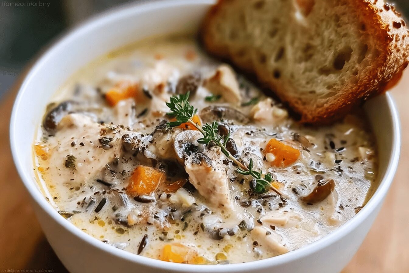 Creamy Chicken Mushroom Wild Rice Soup