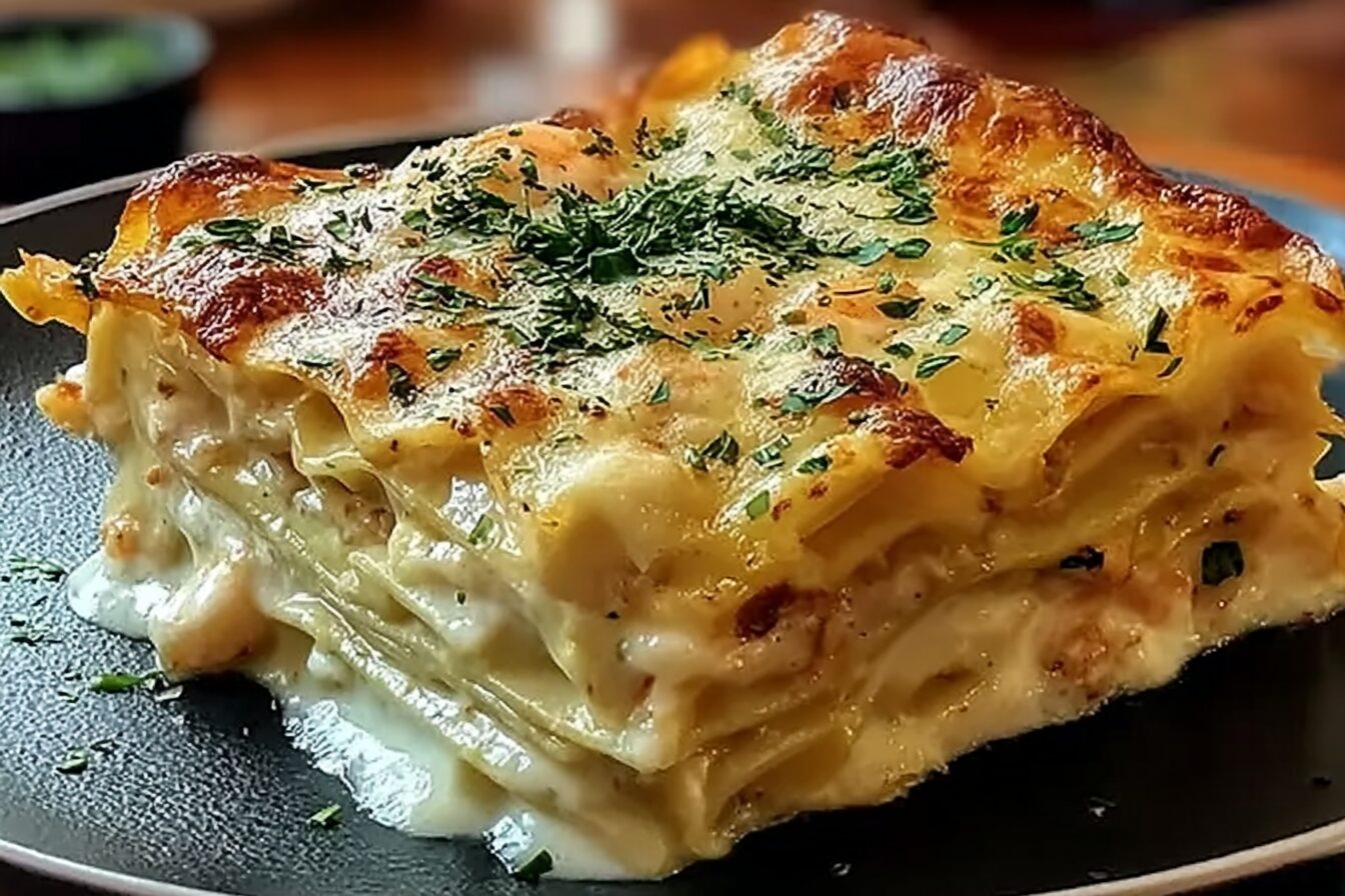 Garlic Butter Shrimp Scampi Lasagna