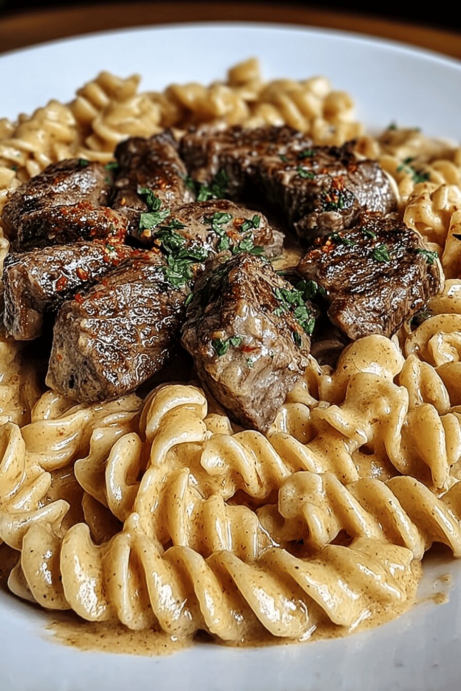 Garlic Butter Steak Cajun Pasta