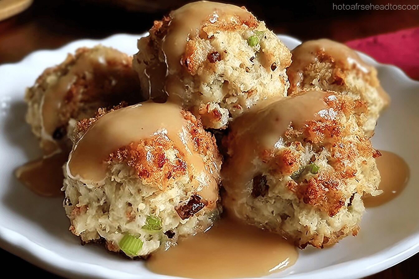 Leftover Turkey Stuffing Balls