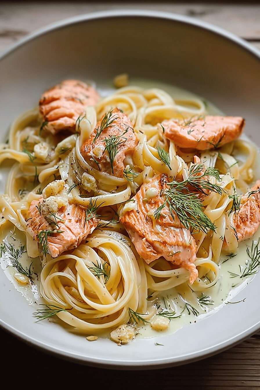Lemon Dill Salmon Pasta