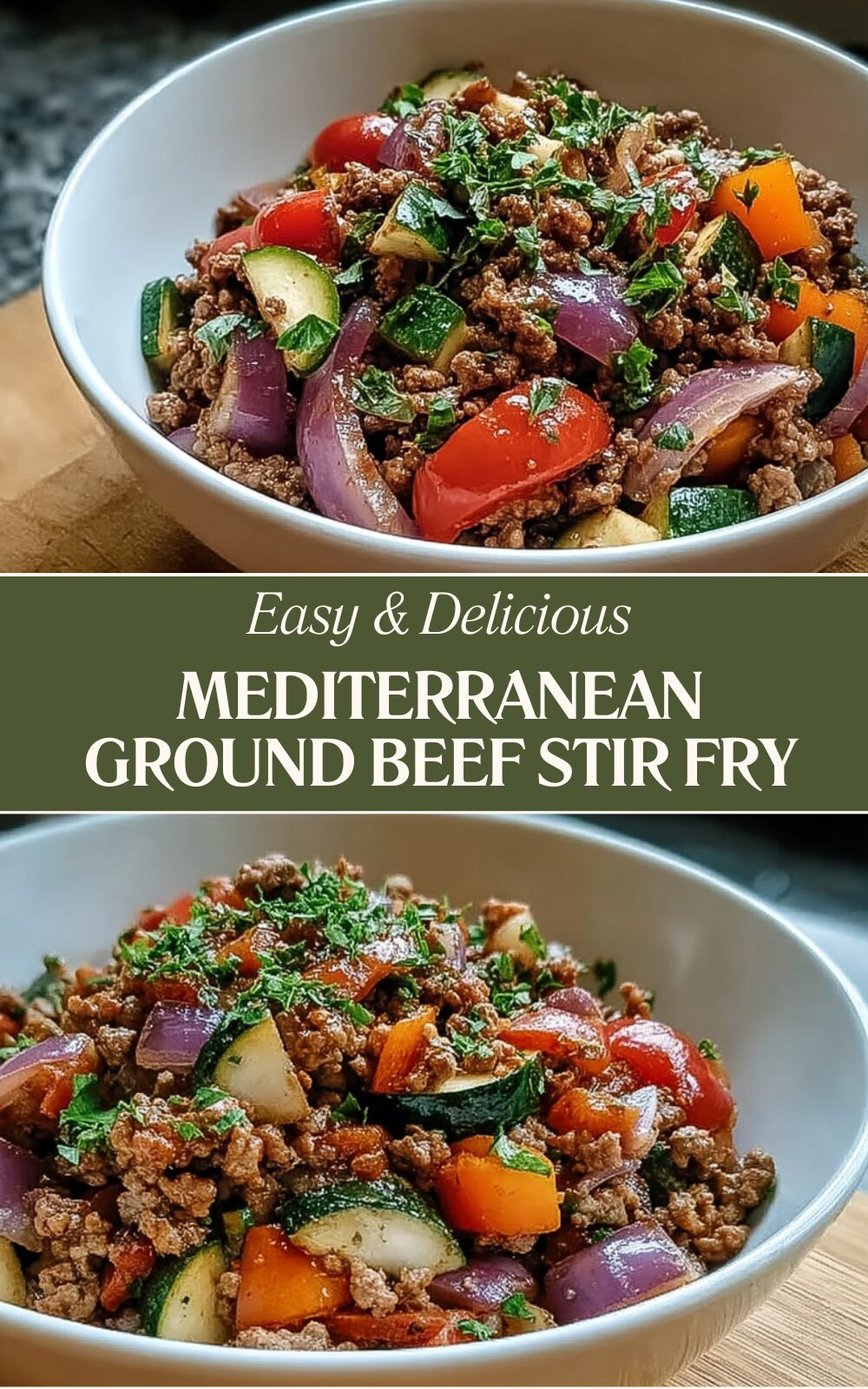 Mediterranean Ground Beef Stir Fry