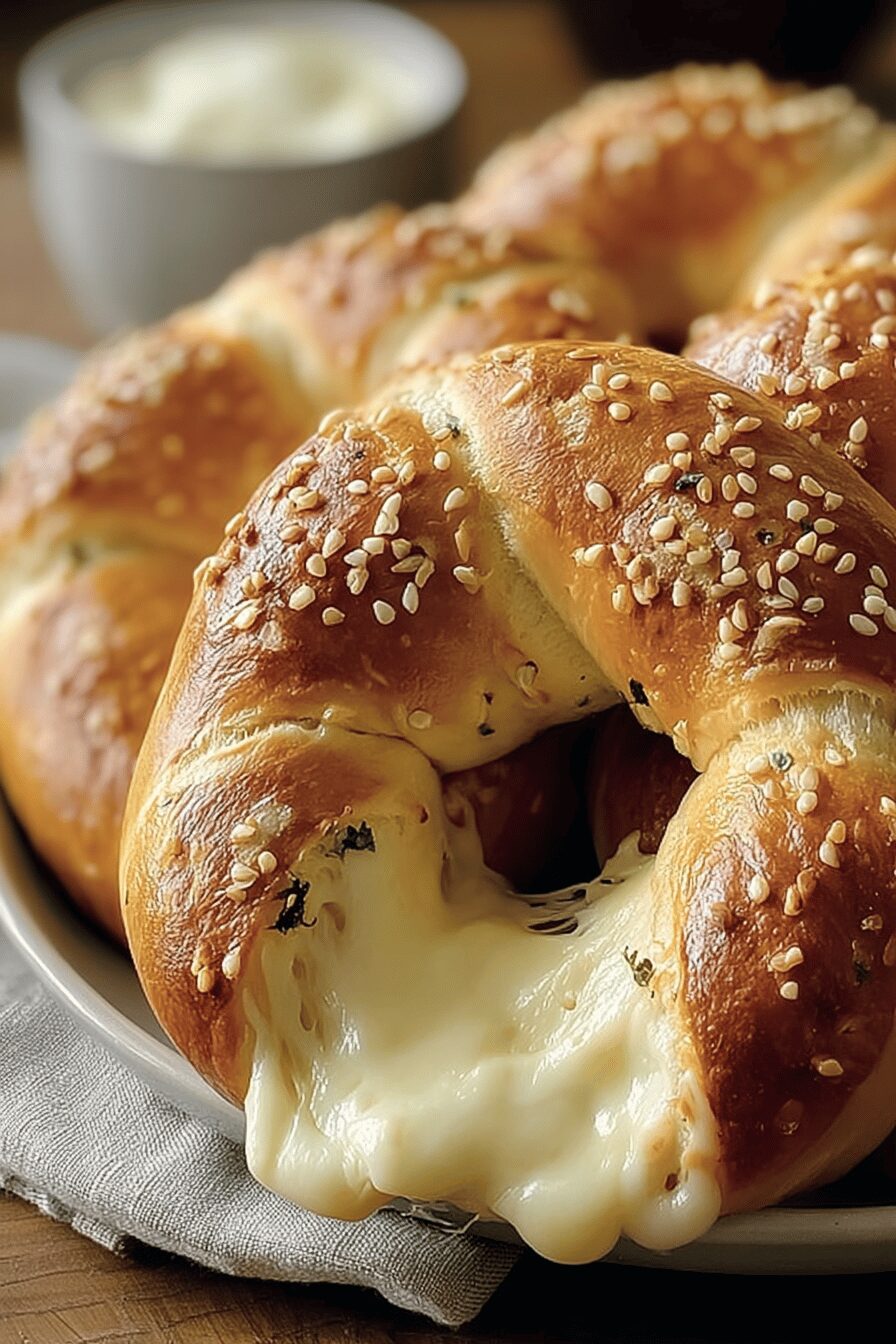 Mozzarella Stuffed Soft Pretzels