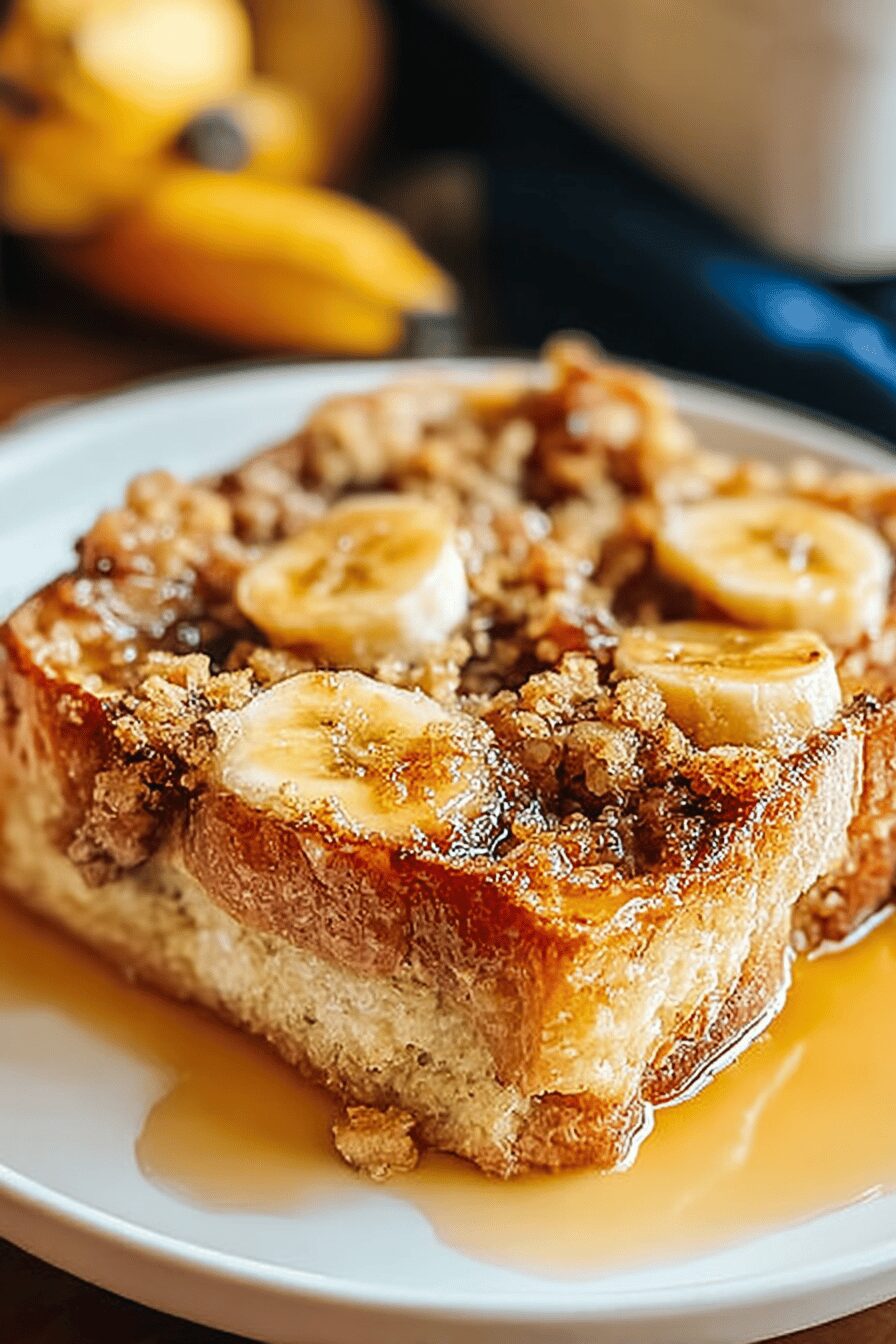 Overnight Baked Banana Toast