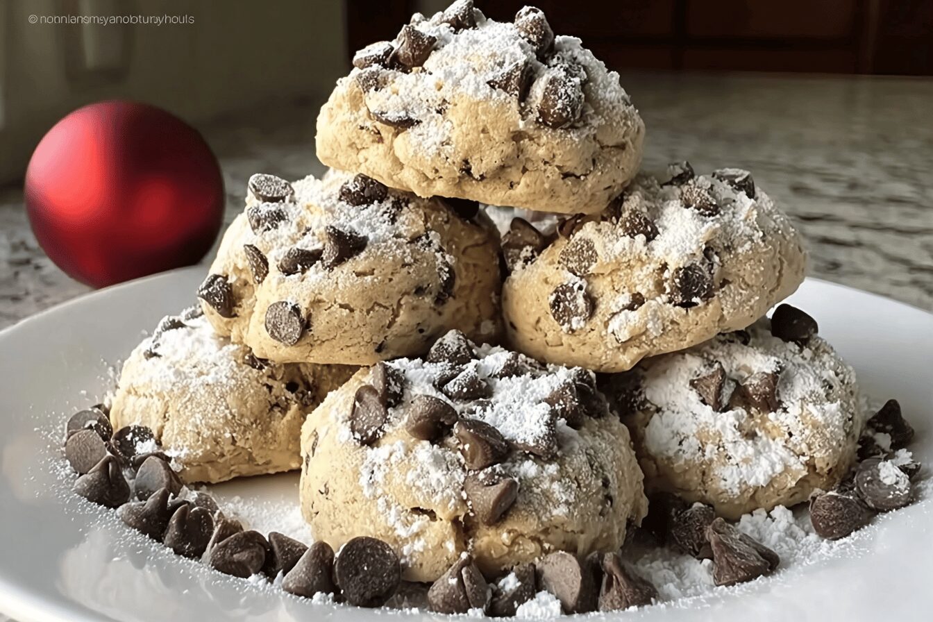 Peanut Butter Chocolate Chip Snowball Cookies