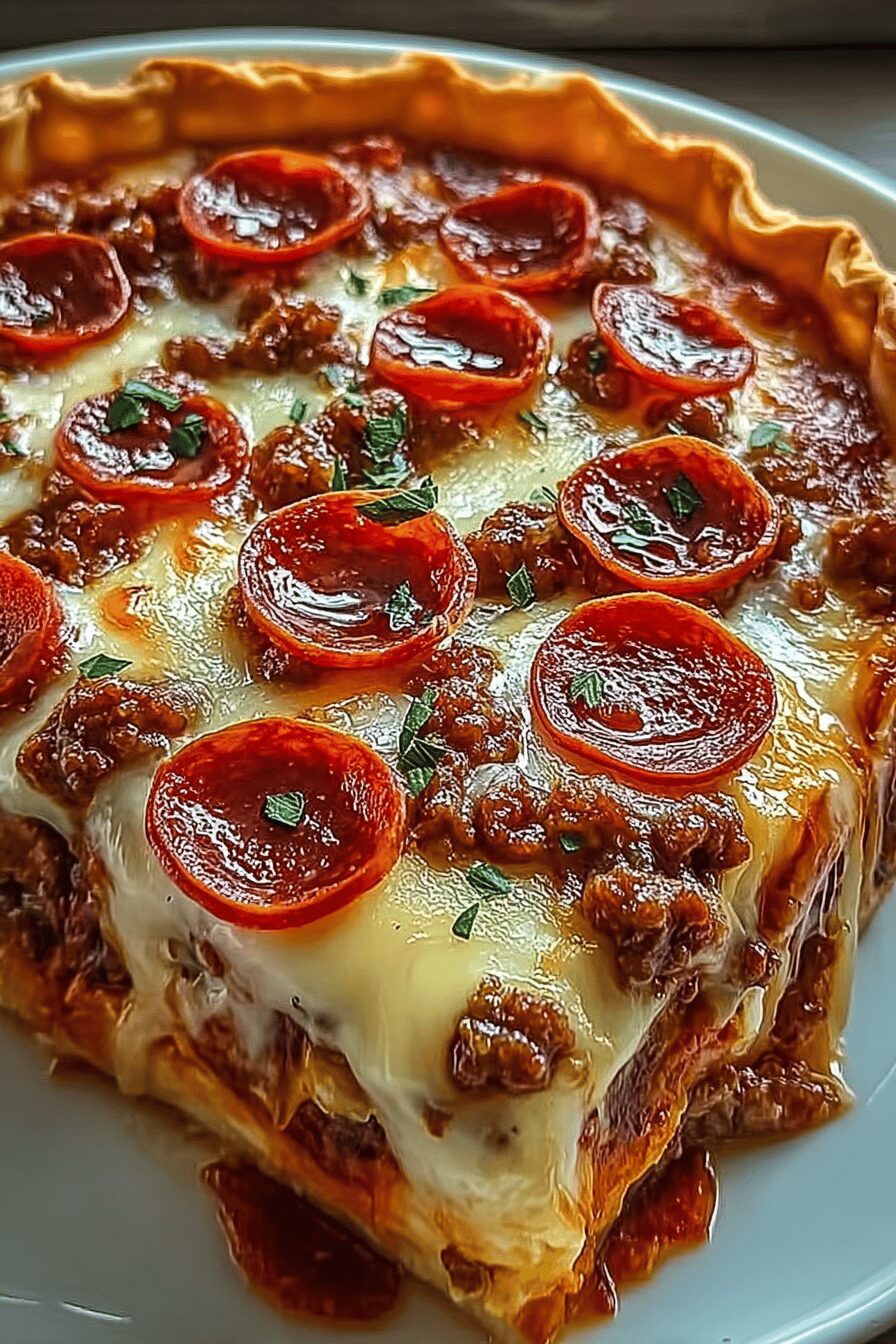 Deep Hamburger Sausage And Pepperoni Pie Recipe 6 Pepperoni Sausage Beef Pie