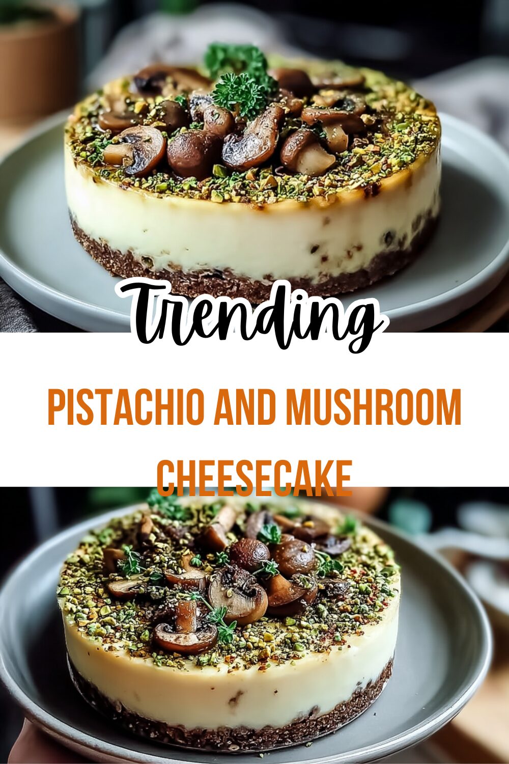 Pistachio And Mushroom Cheesecake