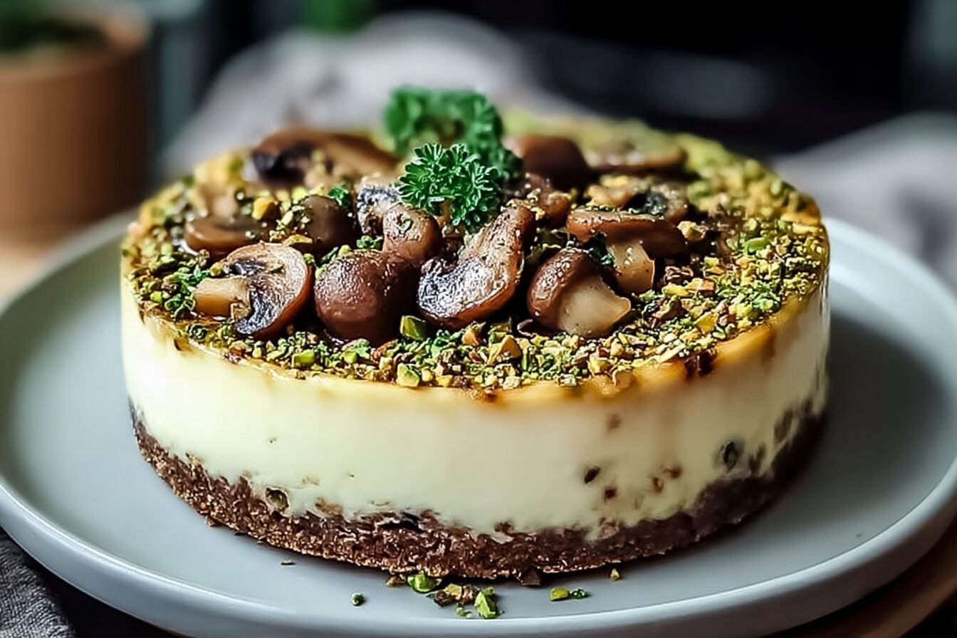 Pistachio And Mushroom Cheesecake