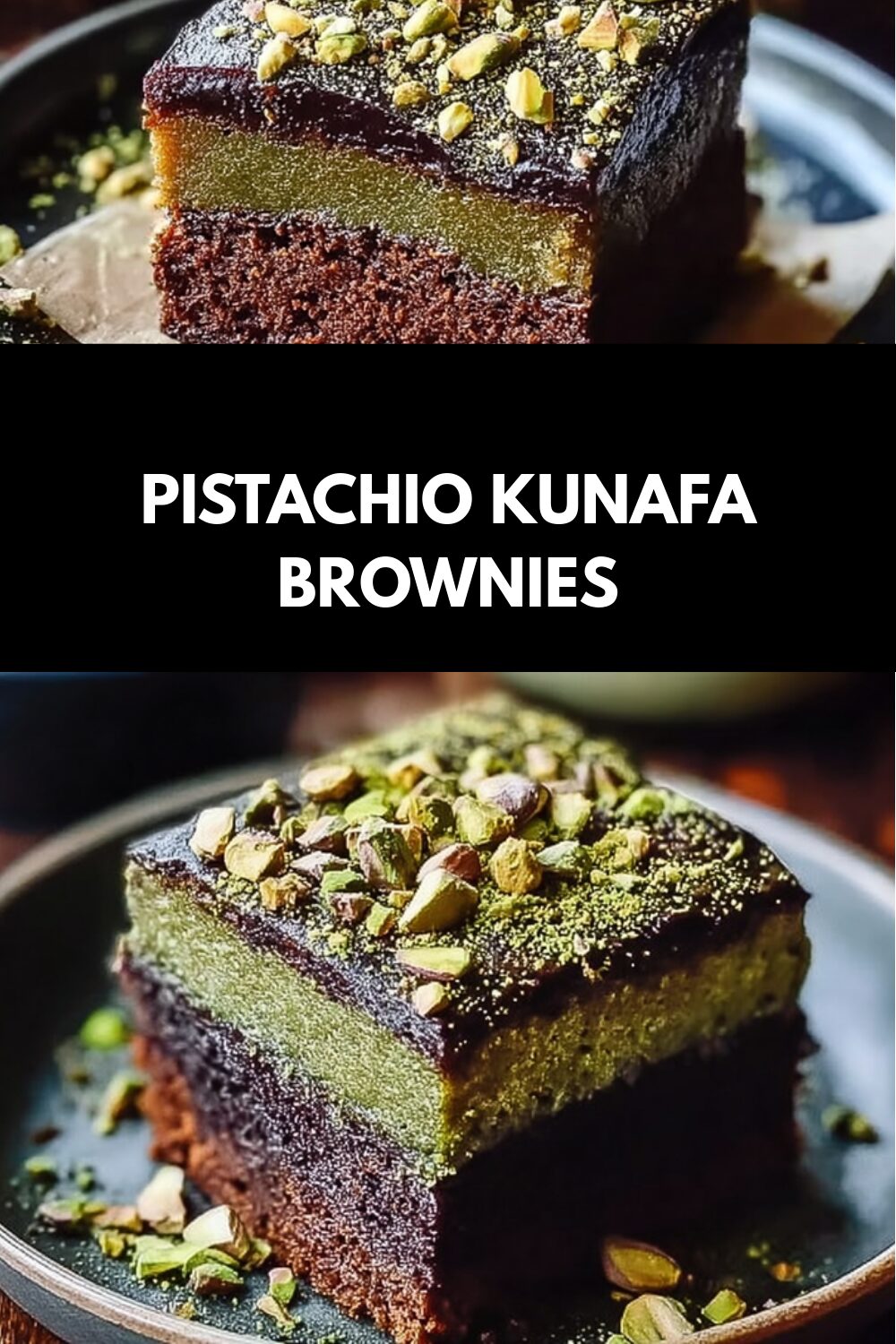 Pistachio Kunafa Brownies