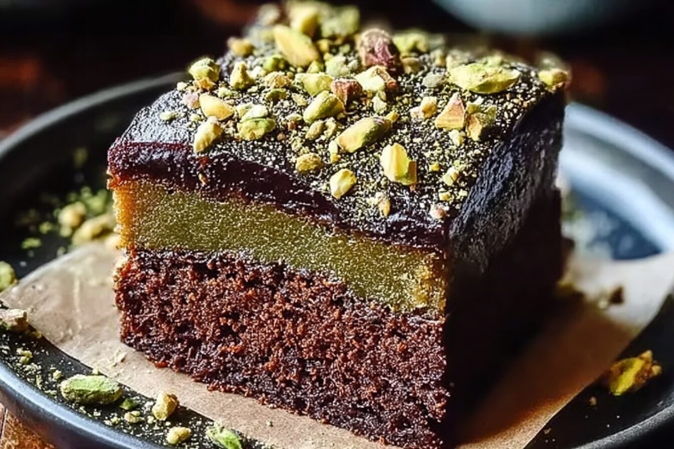 Pistachio Kunafa Brownies