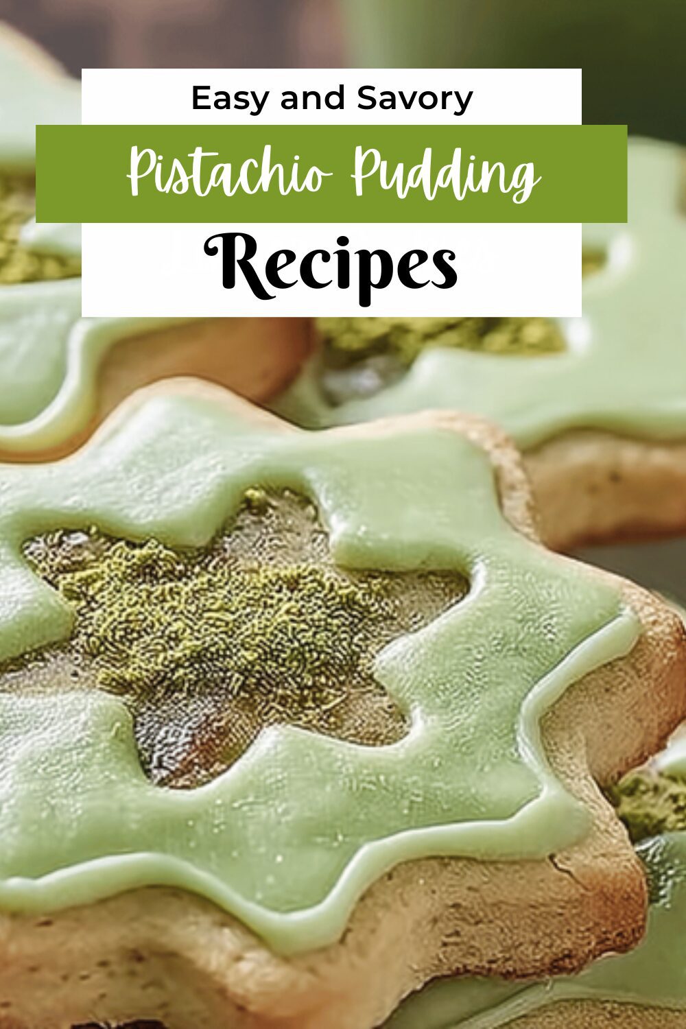 Pistachio Pudding Linzer Cookies