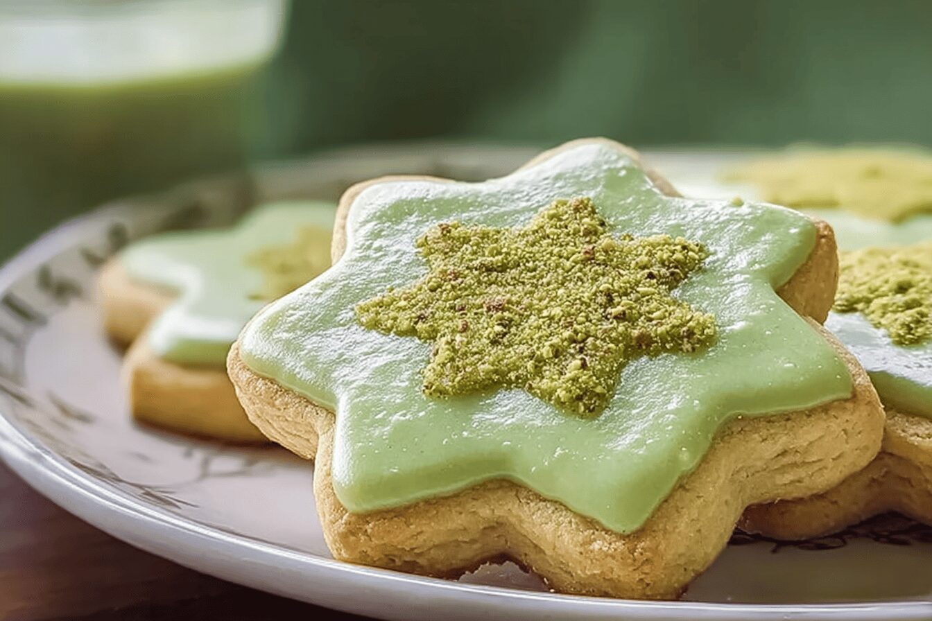 Pistachio Pudding Linzer Cookies
