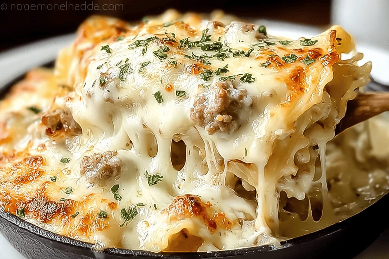 Sausage Alfredo Ravioli Lasagna