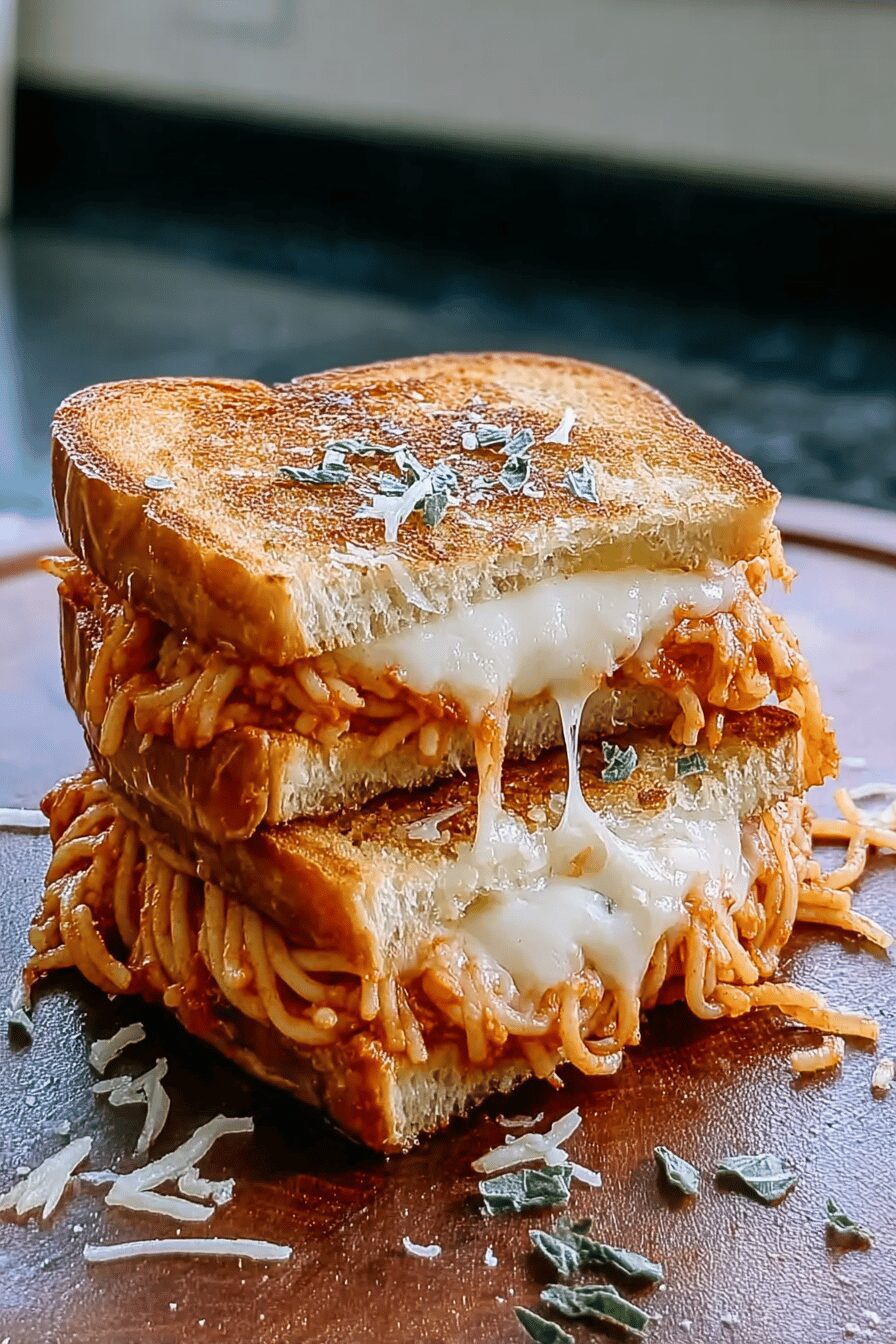 Spaghetti Grilled Cheese Sandwich