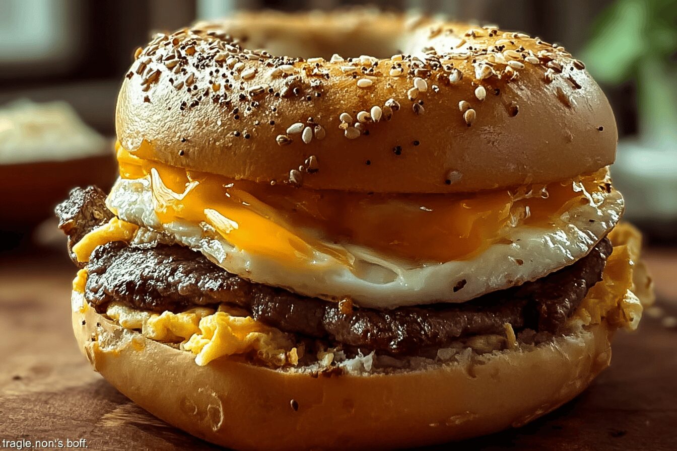 Steak Egg Cheese Bagel