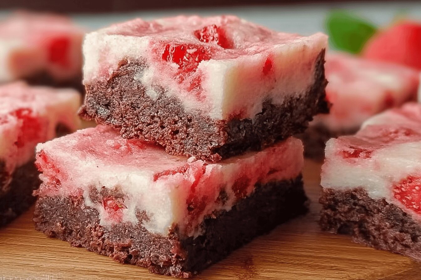 Easy Strawberry Brownies Recipe With Fresh Fruit Swirls 6 Strawberry Brownies