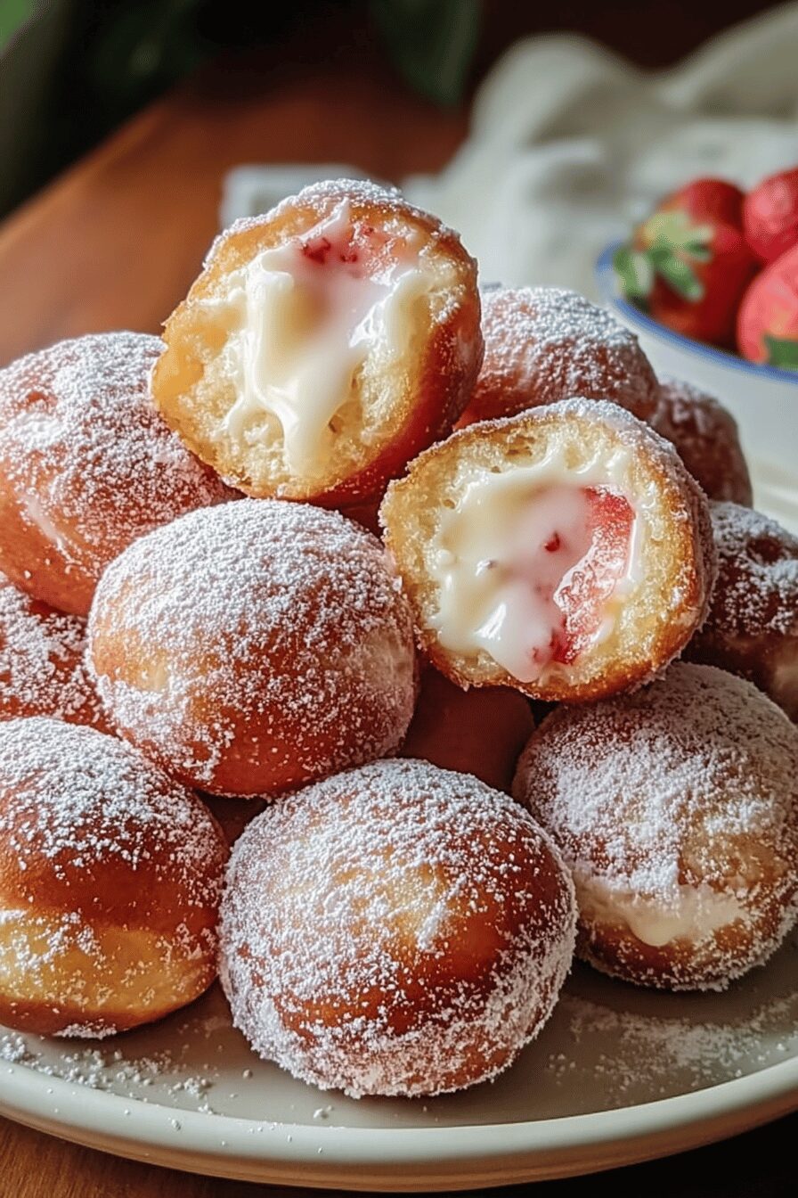 Strawberry Cheesecake Donut Holes