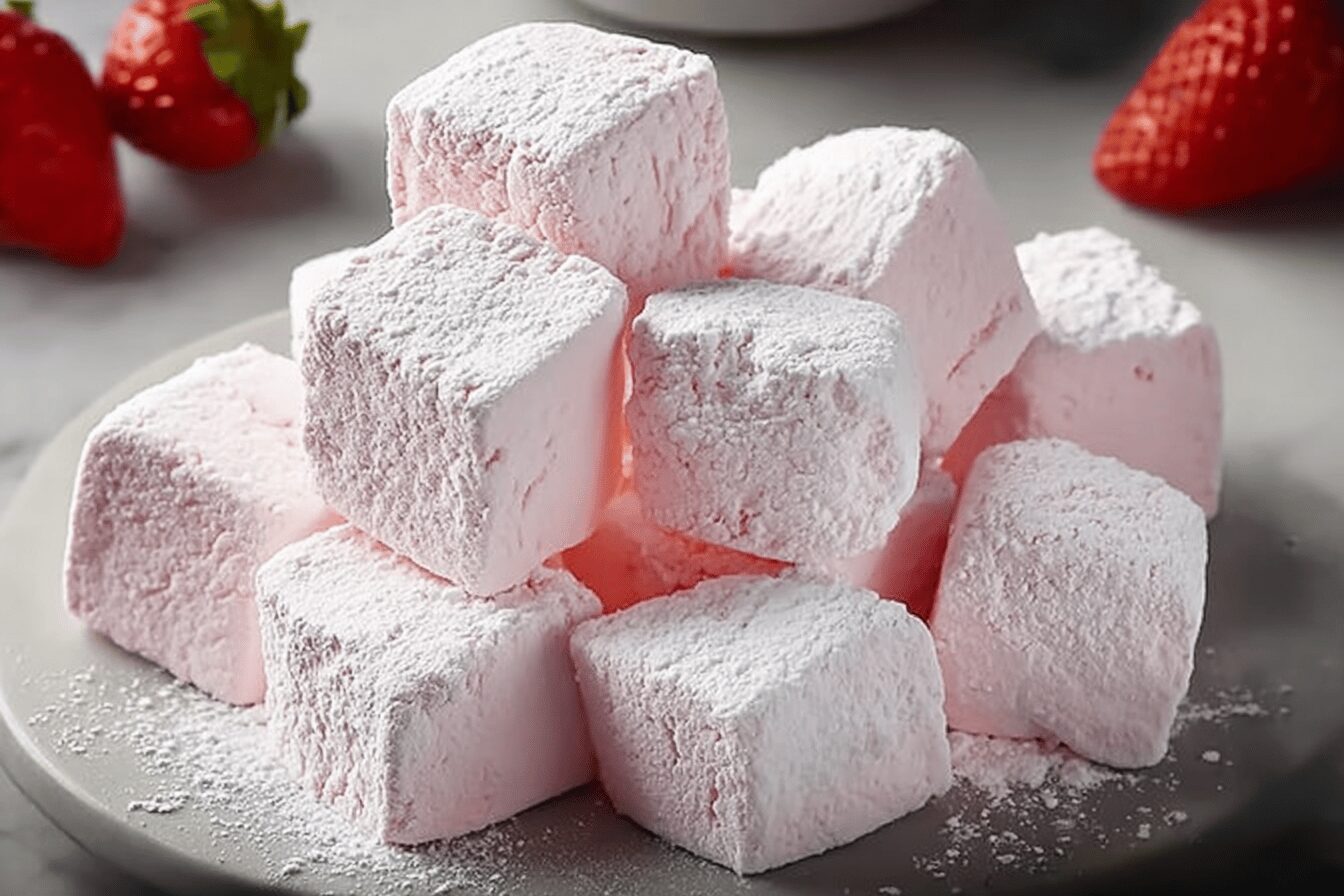 Strawberry Marshmallows Recipe With Fresh Berry Flavor And Soft Texture 6 Strawberry Marshmallows